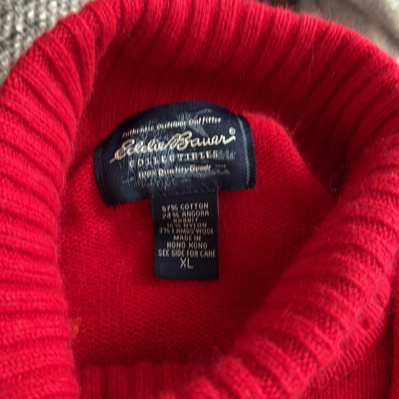 Eddie Bauer Collectibles colorful turtleneck brushed cotton and angora sweater - Picture 3 of 6